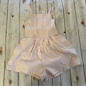 Janie and Jack pink gingham romper 16y nwt